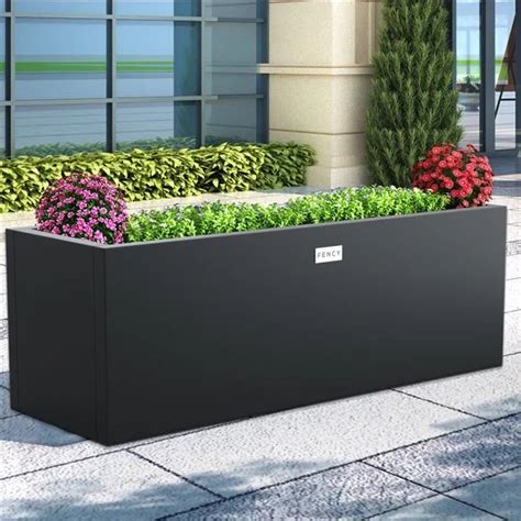 black metal planter box|large black planter boxes.